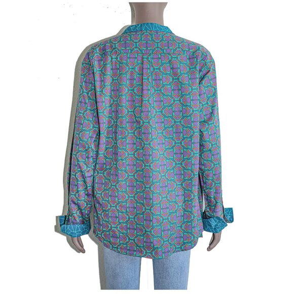 Disney Marvel Black Panther Wakanda Long Sleeve Colorful Button Down Shirt Small - Picture 3 of 4